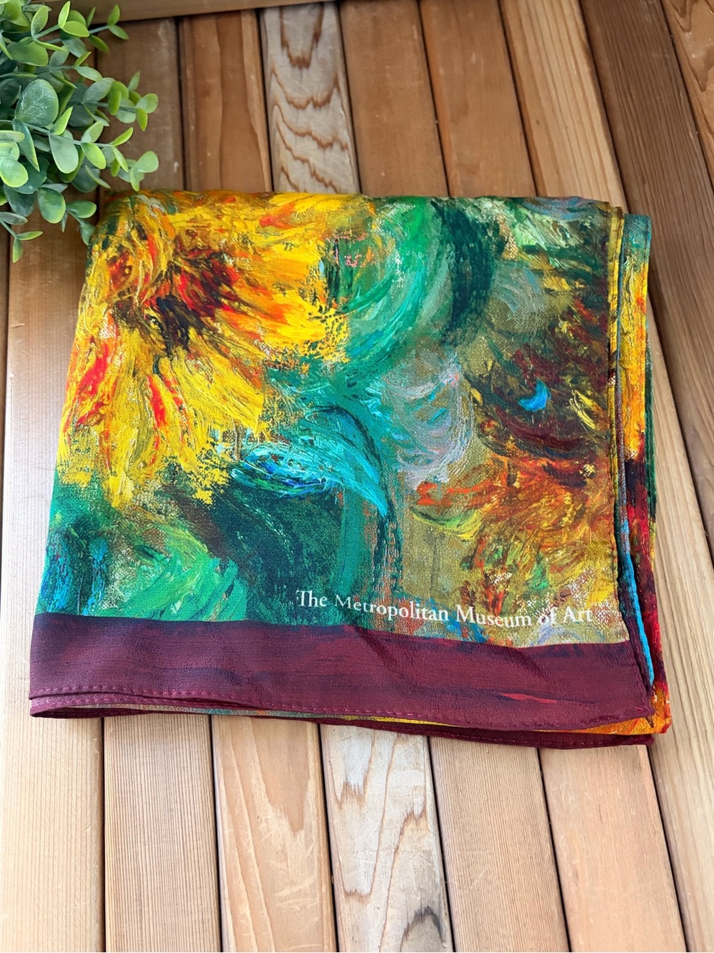 The Metropolitan Museum of Art Sunflower Monet Silk Scarf NWT
